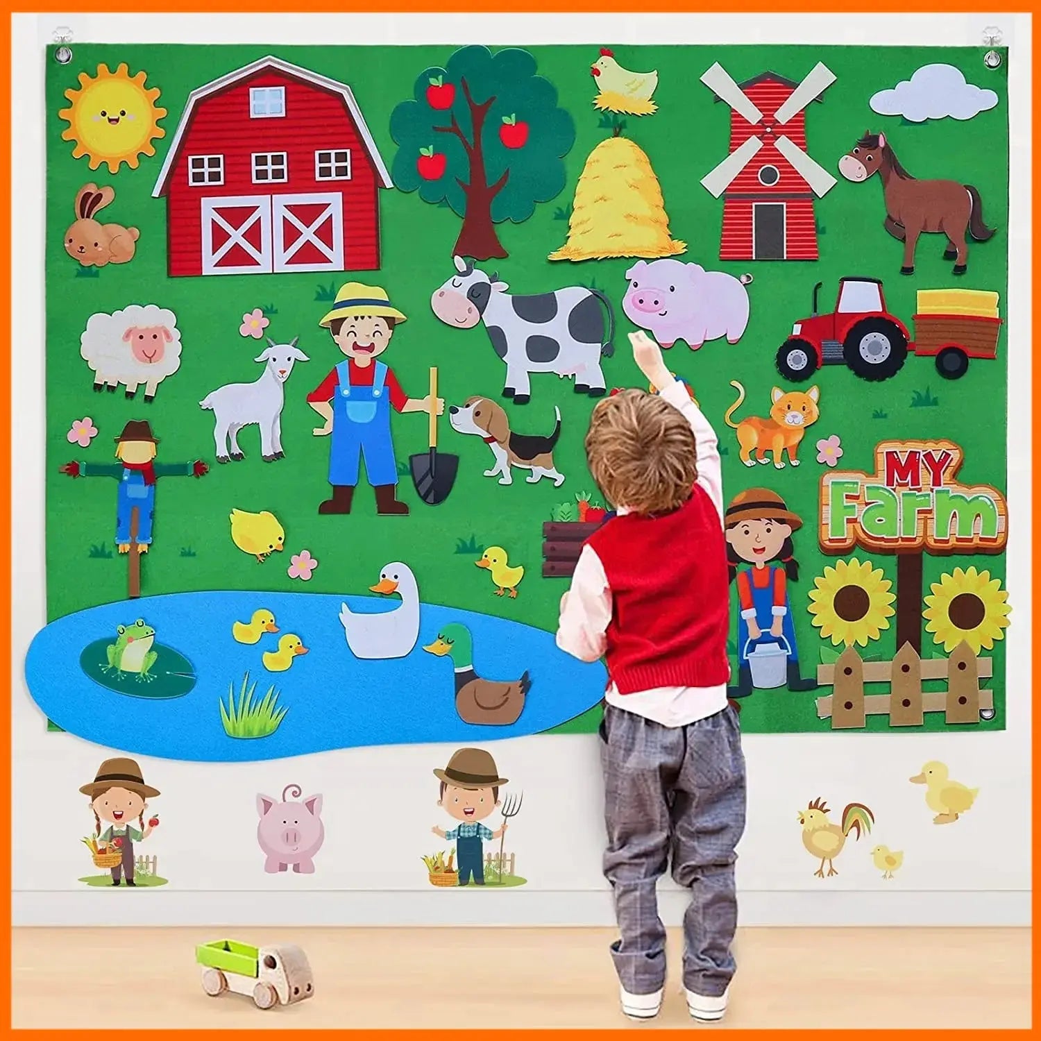 Petits Fermiers™ - Tableau en feutre Montessori TopMyShop