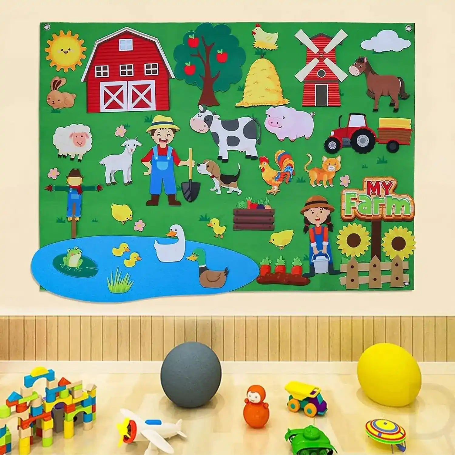 Petits Fermiers™ - Tableau en feutre Montessori