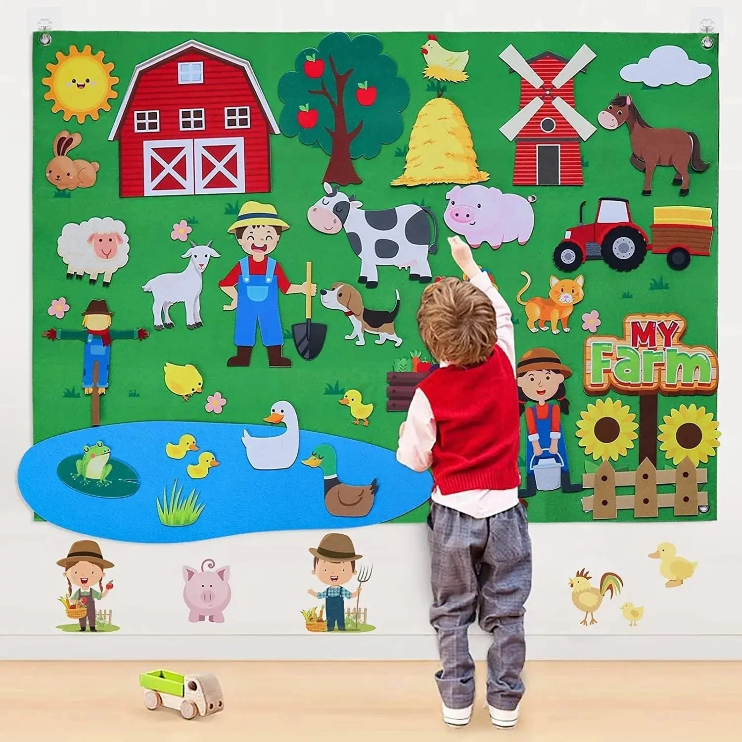 Petits Fermiers™ - Tableau en feutre Montessori - TopMyShop