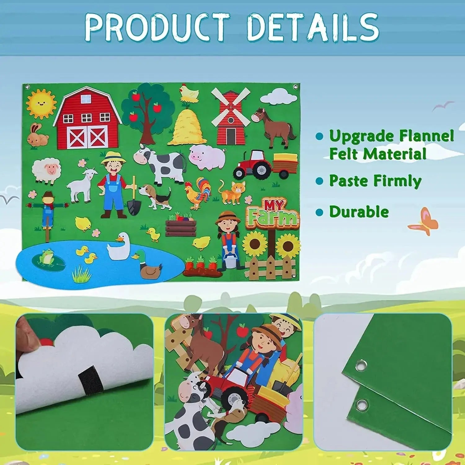 Petits Fermiers™ - Tableau en feutre Montessori - TopMyShop