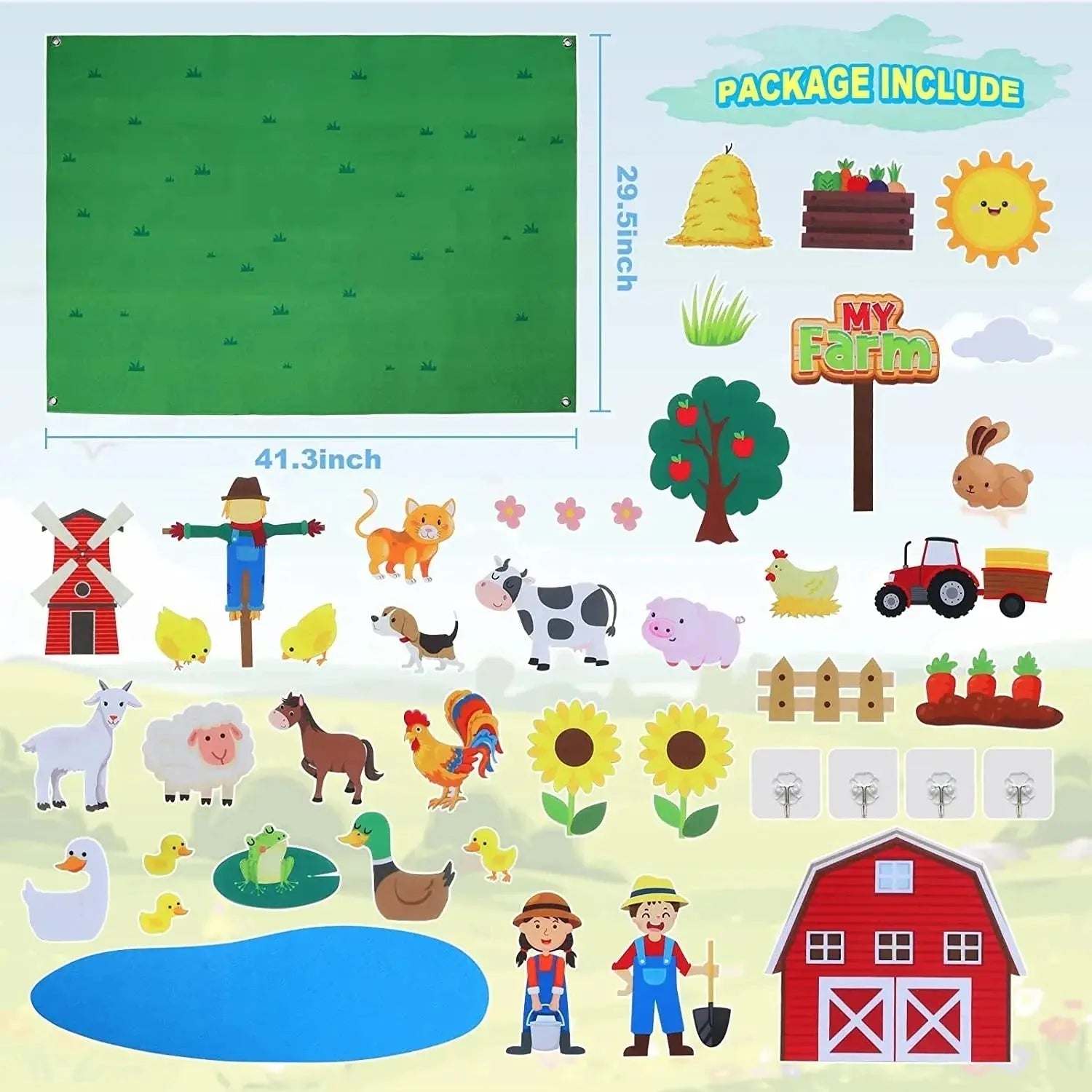 Petits Fermiers™ - Tableau en feutre Montessori - TopMyShop