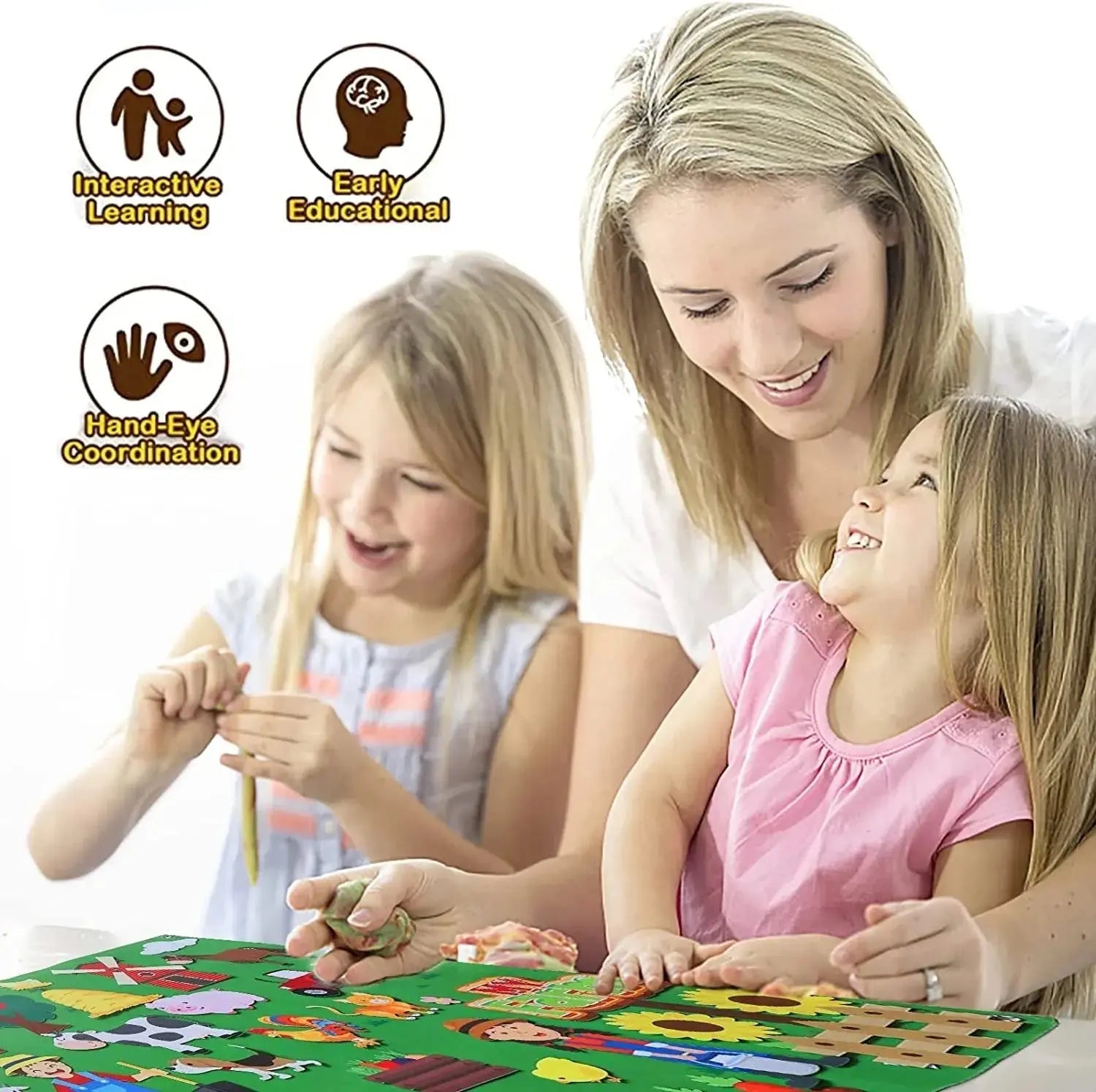 Petits Fermiers™ - Tableau en feutre Montessori - TopMyShop